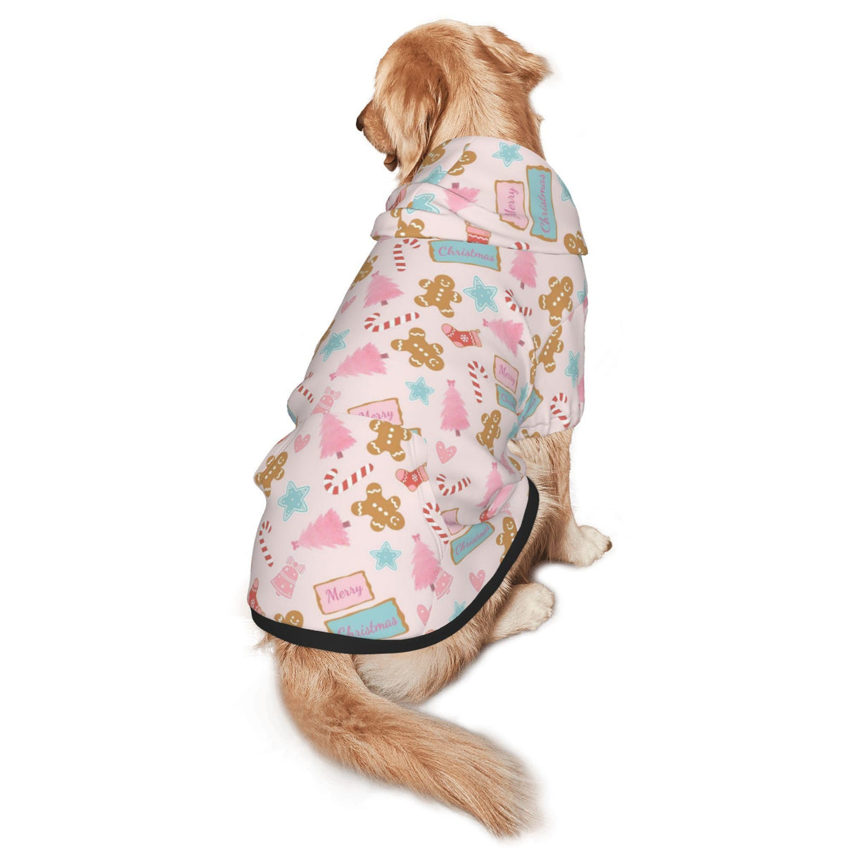 Christmas Dog Costume Hoodie for Large Dogs - Soft Pet Christmas Costumes Xmas Outfit with Leash Hole & Pocket, Funny Dog Clothes for Medium to Large Breed Boy/Girl-L