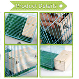 PINVNBY Parakeet Nesting Box Bird House Wood Breeding Box Parrots Mating Box for Lovebirds,Cockatoo,Budgie, Finch,Canary and Medium-Sized Birds(L)