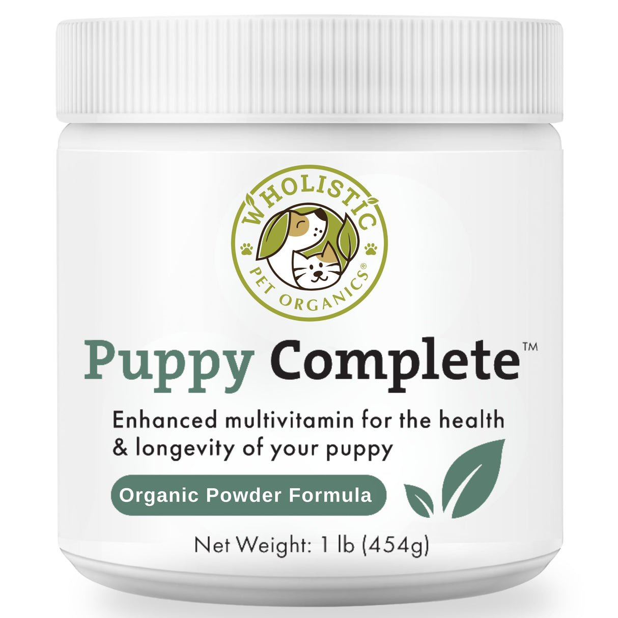 Wholistic Pet Organics Puppy Complete - Dog Multivitamin Powder - 1 Lb - Daily Dog Vitamins & Supplements for Homemade Food - Immune System, Skin, Coat & Overall Health - Small and Large Breed Puppies