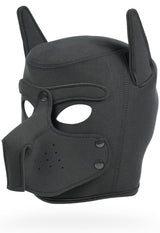 Cleiree Neoprene Puppy Mask - Dog Hood with Detachable Muzzle - Adjustable Cosplay Headgear for Role Play & Party (Black, one size)