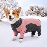 ODSSTAIPS Dog Winter Coat - Soft, Warm, Windproof Fleece Dog Sweatshirt - High Neck Full Body Onesie for Walking, Hiking, Travel, Home Wear - Pin Grey XXXL
