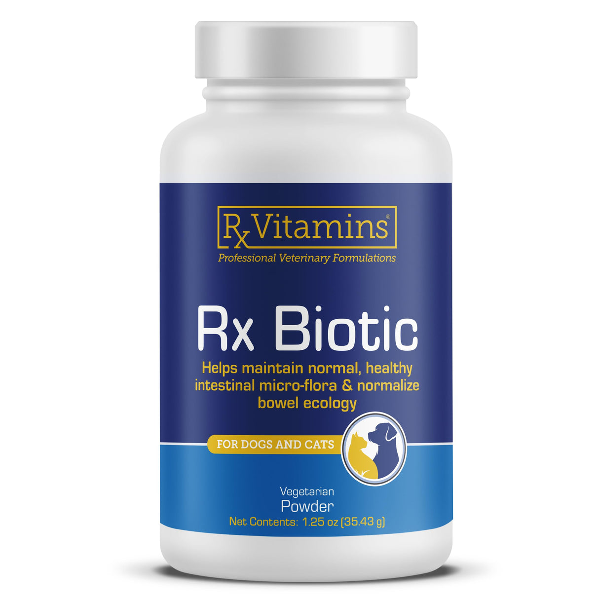 Rx Vitamins Rx Biotic - Probiotic Powder for Dogs and Cats - Cat Digestive Support & Probiotic for Dogs Gut Health - Dog Probiotics for Digestive Health - 1.25oz