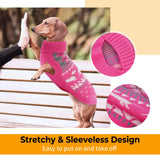 Lelepet Dachshund Sweater, Turtleneck Dog Sweaters for Small Dogs, Warm Pullover Knitted Pet Coat, Cold Weather Dachshund Clothes, Fall/Winter Cozy Outfit (XS-XL)