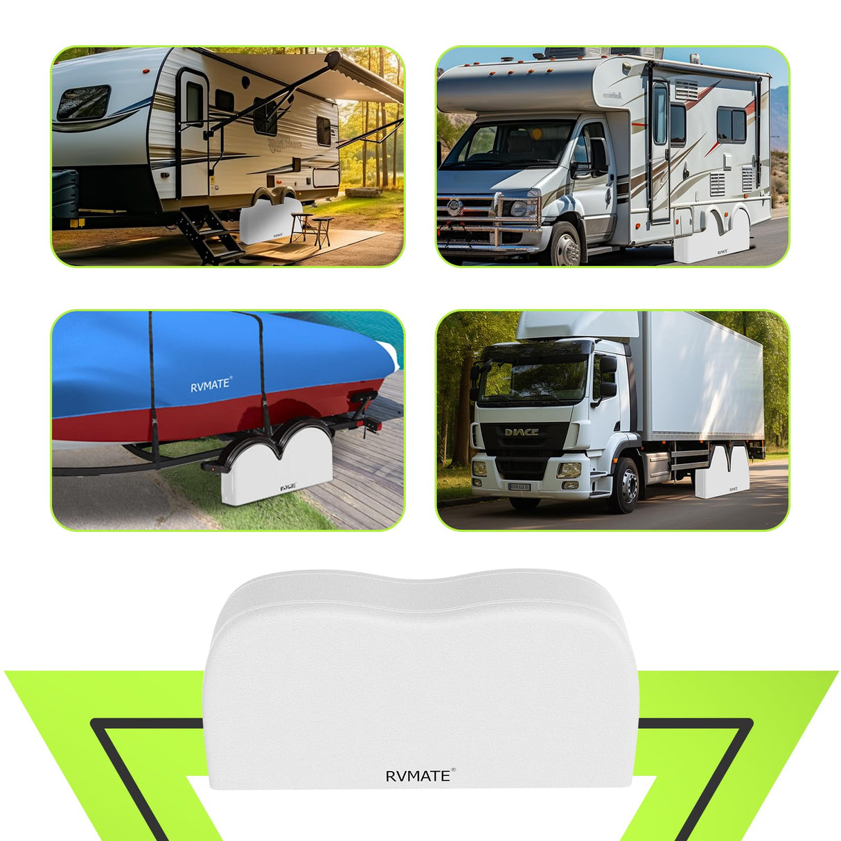 RVMATE RV Tire Covers, Dual Axle Wheel Cover (1 Pack) Fits 30"-33" Diameter Tires, Waterproof Anti-UV White Dual Tire Covers RV Accessories for Truck/Trailer