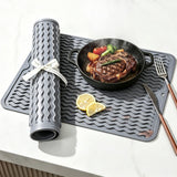 2 Pack Silicone Dish Drying Mat for Kitchen Counter Heat Resistant Under Sink Waterproof Coffee Bar Accessories Dining Rack Stone Utensil Holder Countertop Decor Must Haves 2026