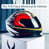 FORZENA Dog Motorcycle Helmet Cat Full Face Motorcycle Helmet Outdoor Motorcycle Bike Riding Helmet Hat for Doggie Puppy Kitten Pet Supplies Racing Car Fan Collectible Small Gift (Red)