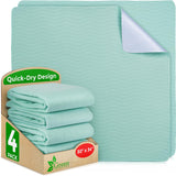 GREEN LIFESTYLE® Washable Underpads - Heavy Absorbency Reusable Bedwetting Incontinence Pads for Kids, Adults, Elderly, and Pets - Toddler Mattress Pads for Bed, Sofa, Couch, Floor (Pack of 4 - 30x34)