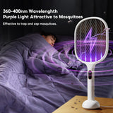 Qualitell Electric Fly Swatter Racket Rechargeable Handheld Bug Zapper 4000V with 2 Stand Base, Large Mosquito Killer with Power Display for Indoor Outdoor