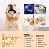 LEOTRAG Dog Calming Hoodie, No Shake Ear Wraps for Dogs, Adjustable Dog Ear Muffs for Noise Protection, Ear Wrap Head Cover for Anxiety Relief & Hematoma (Vitality Orange, L(Head Circle:17.7"-23.6"))