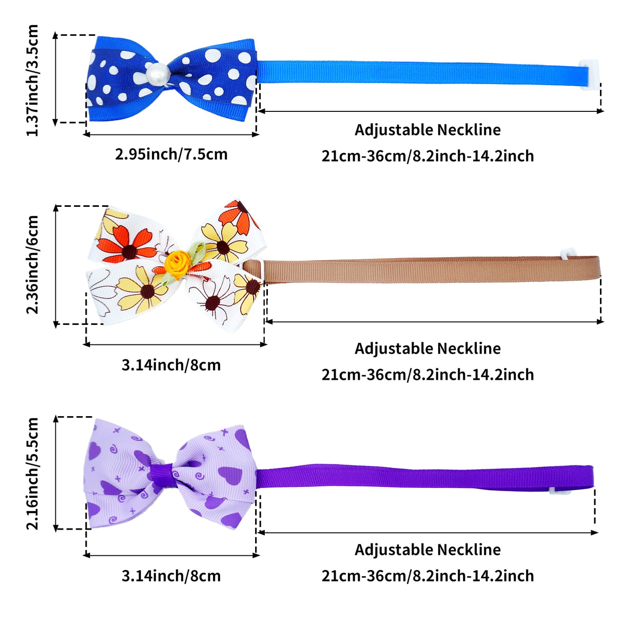 PET SHOW Cute Bow Ties Collar for Small Dogs Puppy Cats Adjustable Bowties Neckties Pet Grooming Accessories Assorted Randomly Pack of 50 (Boy Bow Ties)