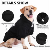 PUPTECK Security Dog Hoodie, Soft Warm Winter Pet Sweater Clothes, Puppy Cold Weather Coats Hooded Sweatshirt with Pocket, Dog Halloween Costume for Small Medium Large Dogs, Black XXL