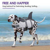 Bess Bridal Dog Life Jacket - Shark Life Vest for Swimming Boating - Reflective Lifejacket Swimsuit for Small Medium Large Dogs - High Buoyancy Lifesaver Preserver with Rescue Handle, Grey Shark XL