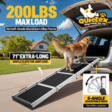 𝟮𝟬𝟮𝟲 𝐔𝐩𝐠𝐫𝐚𝐝𝐞𝐝 Extra Long 71”Dog Ramp for Car with Adjustable Head, Folding Pet Ramp for Large Dogs with Non-Slip Surface Dog Ramps Up to 200 lb for Car SUV Truck