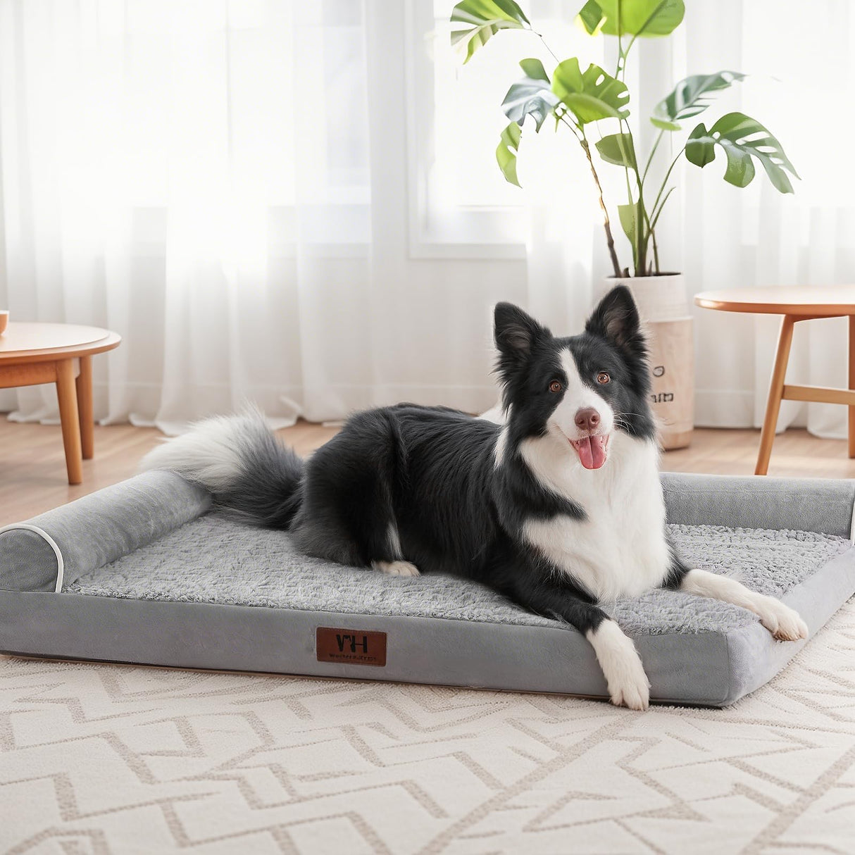 Orthopedic Dog Beds Extra Large Sized Dog, Pet Sofa Bed with Removable Washable Cover, Egg Foam Support, Bolster Cushion for Comfortable Sleep, Waterproof & Non-Slip Bottom Bed