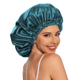 Satin Bonnet Silk Bonnet Hair Bonnet for Sleeping-Slouchy Beanie Hat Satin Sleep Cap for Women's Natural & Curly Hair(Blue Zircon)