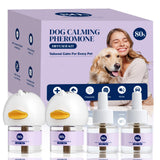 80S Dog Calming Diffuser, 6-in-1Dog Pheromones Calming Diffuser - for Stress, Destructive Behavior, Pee Accidents, Separation Anxiety, Barking, Aggression & Chewing - Help Train Dogs to Pee