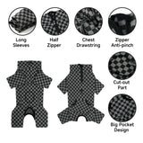 Dog Winter Coat, Warm Fleece Dog Cold Weather Coats, Plaid Turtleneck Dog Pajamas, Pullover Dog Jumpsuit, Turtleneck Dog Winter Clothes for Small Medium Dogs, Dog Onesie Anti Hair Shedding