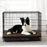 WESTERN HOME Dog Bed for Crate, High Resilience Foam Dog Crate Mat Kennel Pad with Soft Wavy Plush Comfortable Anti-Slip Washable Bed for Large Medium Small Dogs & Cats