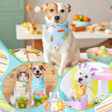 Sanwuta 50 Pcs Easter Dog Bandanas Bulk Pet Kerchief Set Bibs Triangle Scarf Dog Bandanas with Egg Rabbit Carrot Patterns for Easter Party Pet Costume Accessory Decoration(31.5 x 21.7 x 21.7)