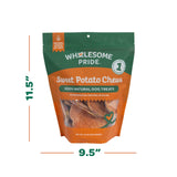 Wholesome Pride Sweet Potato Chews Dog Treats – All-Natural, Single-Ingredient, Grain-Free, 16 oz