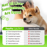 POPPAW Dog Liver Support Chews - with Milk Thistle (Silybum), Same & NAC - Liver Supplement for Metabolic - Detox - Gut & Immune Health - Beef Flavor, 90 Soft Chews
