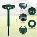 2024 Upgraded Solar Animal Repellent Ultrasonic pest Repeller Cat Repellent Squirrel Repellent Outdoor Waterproof Motion Sensor Strobe Lights Raccoon Repellent Skunk Coyote Deterrent(4 Pack)