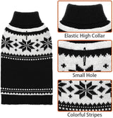 Mihachi Dog Sweater - Winter Coat Apparel Clothes with Colorful Stripes for Cold Weather, Black ML