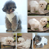 Dog Dress Tutu Skirt for Dogs Cats Girl, Sweet Dog White Princess Dresses with Bowknot, Pet Lace Costume Formal Clothes for Wedding Party Holiday Birthday (White, X-Large(17-27lb))
