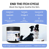 Pawfect Vita Dog Allergy Skin Relief Chews for Hotspot & Dry Skin, Itchy Skin Relief Supplement for Dog Paw Licking, Anti-Itch Soft Chews with Colostrum-Fish Oil-Probiotic to Boost Immune System 180ct