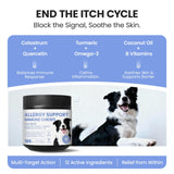 Pawfect Vita Dog Allergy Skin Relief Chews for Hotspot & Dry Skin, Itchy Skin Relief Supplement for Dog Paw Licking, Anti-Itch Soft Chews with Colostrum-Fish Oil-Probiotic to Boost Immune System 180ct