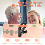 Hearing Aids, Hearing Aids for Seniors with Bluetooth, Rechargeable Hearing Aid with Noise Cancellation, 5-Level Button Volume Control, OTC Hearing Amplifier for Moderate Hearing Loss, Clear Sound