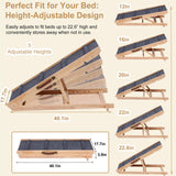 Foldable Wooden Dog Ramp & Pet Stairs - 5-Level Non-Slip Pet Steps for Dogs & Cats, Balanced Indoor/Outdoor Use