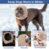 AOFITEE Dog Calming Hoodie - Anti-Slip Dog Ear Muffs Cover for Noise Anxiety, No Shake Ear Wrap for Dogs Hematoma, Adjustable Dogs Headband for Grooming, Fireworks, Thunderstorms, Brown L