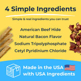 Tartar Shield Soft Rawhide Chews | Safe Dental Treats for Large Dogs | Vet VOHC Approved | Daily Bone Cleans Teeth & Gums Fresh Breath Oral Health Support | USA Made | (Large Dogs / 24 Count)