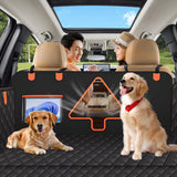 JASKFG Dog Car Seat Vover,Back Seat Cover for Dogs,Durable Scratch Proof and Waterproof Pet Car Seat Cover for Limousine/Family Car/SUV/Pickup(Black,52" L x 56.6" W)