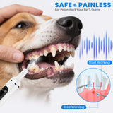 PATWING Dog Plaque Remover for Teeth,Pet Tooth Cleaner with LED Light,Cleaning Kit for Tartar and Stains,5 Adjustable Modes,Pet Teeth Cleaning kit,Suitable for Dogs and Cats (White)