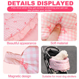 LUKHMELF Pet Stroller Mat,Dog Stroller Pet Bed Mat,Pet Stroller Edge Cushion,Pink Bow Style,Pure Cotton,Stroller Guard,Pet Stroller Dirt Cover,Not Including Strollers、Comforter(36"×18.5")