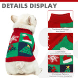KOOLTAIL Christmas Sweater, Cold Weather Knitted Turtleneck Pullover for Dogs, Red Green Color Design Sweatshirt, Thick Warm Winter Clothes for Small Medium Large Dogs Boys Girls, XL