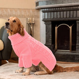 ASENKU Knitted Dog Sweater, Pullover Big Thermal Dog Winter Sweater, Turtleneck Doggy Sweaters for Large Medium Dogs Boy Girl,Warm Pet Sweatshirt for Maltese,Mini Dachshund,M