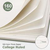 AHGXG Spiral Journal Notebook, 160 Lined Pages, A5 Medium Size (5.7'' x 8.3''), for Men & Women, Journaling, Writing, Work & Office, Hardcover, 100 GSM Thick Paper (Light Green)
