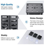Uprony Aquarium Plant Holder 4 PCS Hanging Aquatic Plant Pot with 24 Hooks and 20 Suction Cups for Fish Tank Aquarium Planter and Aquascape Decorations (Black)