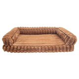 wowohpet Waterproof Orthopedic Dog Bed for Medium Dogs, Medium Non-Slip Pet Beds with Sides, Egg-Crate Memory Foam Dog Couch for Crate Removable Washable Cover, Brown