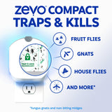 Zevo Compact Flying Insect Trap Official Refill Cartridges - Fits Zevo Compact & Plant Indoor Plug-in Trap, Authentic Trap + Lock Technology to Catch Gnats, House & Fruit Flies (6 Official Refills)