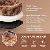Pelsbarn Luxurious Cozy Car Bed - Small Luxury Travel Dog Bed with Safety Belt - Ultra Soft Faux Fur - Brown
