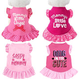 XPUDAC 4 Pack Dog Dress Shirt Puppy Skirt Cute Doggie Dresses Thanksgiving Clothes Dog Apparel for Small Dogs and Cats (Pink Angel, XX-Small(1-2 lbs))