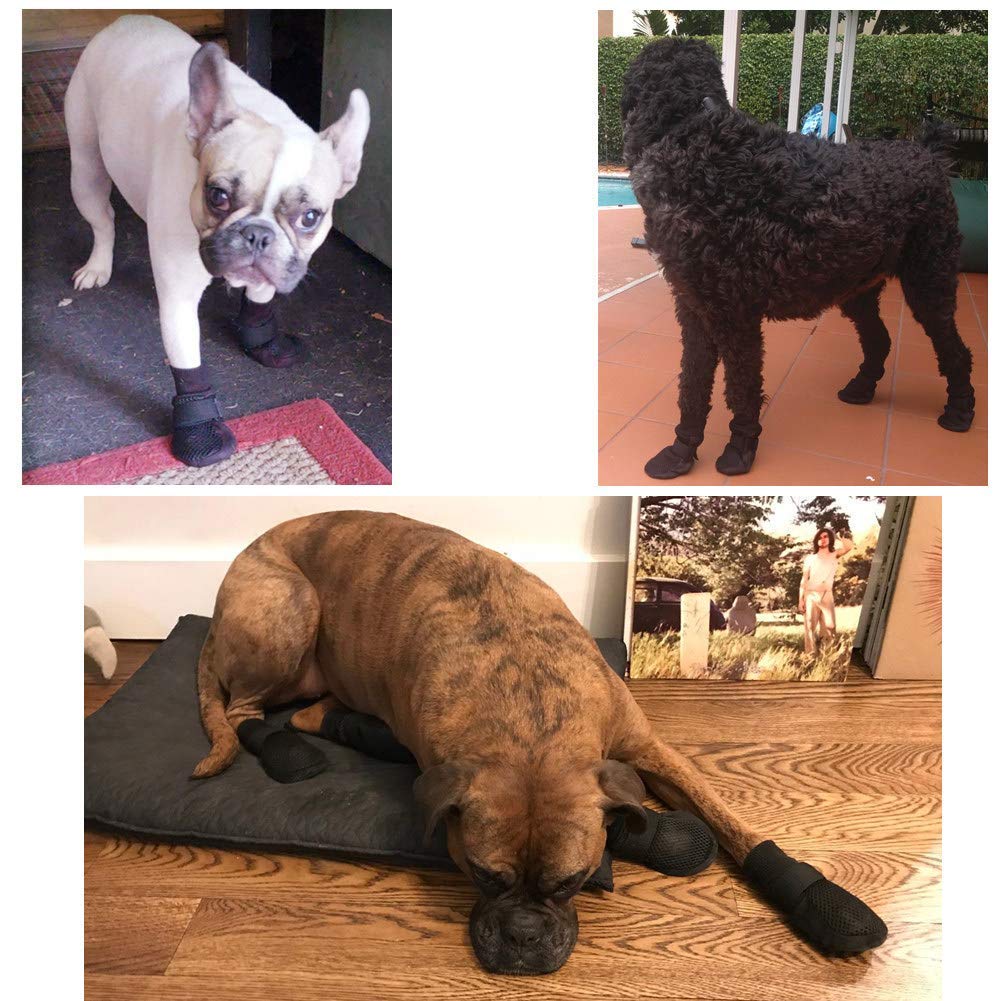 Hipaw Breathable Dog Shoes for Medium Large Dogs,Comfortable Dog Boots with Non-Slip Soles,Paw Protectors for Cold or Hot Pavement,Dog Booties for Hardwood Floors Daily Walking