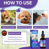 Dog Antibiotics Support - Natural Antibiotics Care for Dogs Herbal Supplement for Cough Allergy Itch Relief Immune Support Dog UTI Comfort for All Breeds & Ages - 60 ml/2 Fl Oz Bacon Flavor