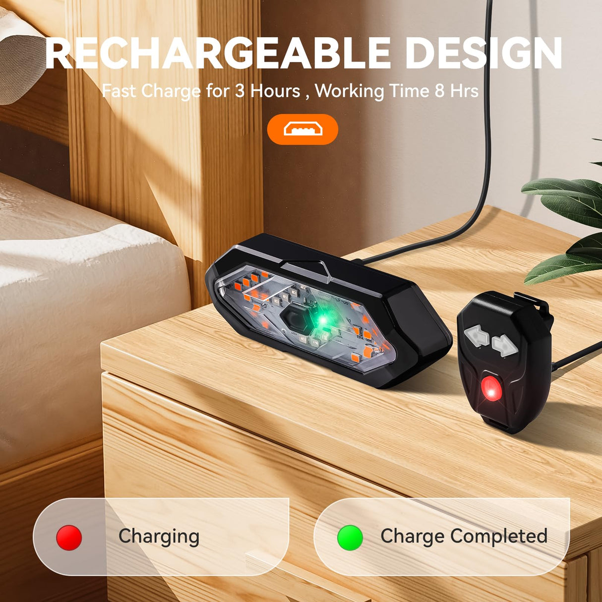 Bike Tail Light with Turn Signals USB Rechargeable Bike Turn Signals 120 Lumens Ultra Bright LED Turn Signals for Bicycle 5 Mode with 10PCS Safety Reflective Tape for Cycling Electronics