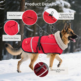 Dog Coat, Warm Dog Winter Coat Reflective Jacket Waterproof Fleece Vest, Pet Jacket Cozy for Cold Weather, Dogs Snowsuit Windproof, Adjustable Buckle for Large Extra Dogs