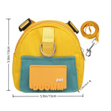 Dog Backpack Strap Leash,Dog Harness with Poop Bag Dispenser,Adjustable and Waterproof,Dog Hiking Backpack,Suitable for Travel and Daily Walks (Yellow, M)